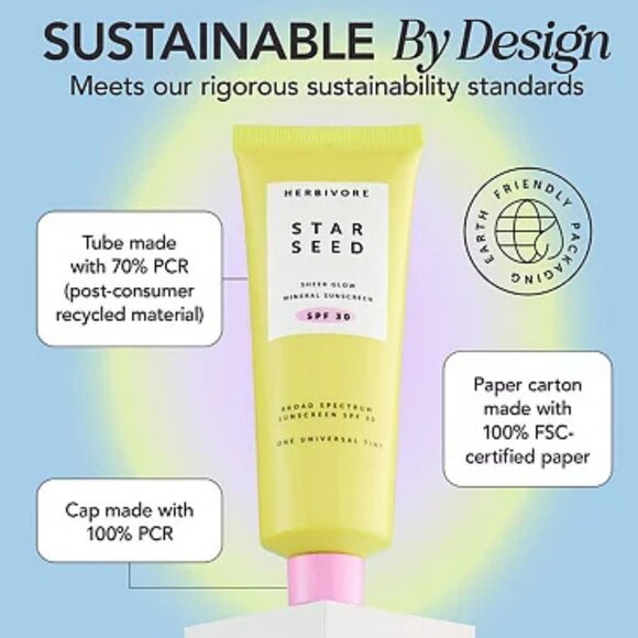 NEW NIB Herbivore Botanicals Star Seed Glow Skin 100% Mineral Facial Sunscreen - Picture 5 of 9